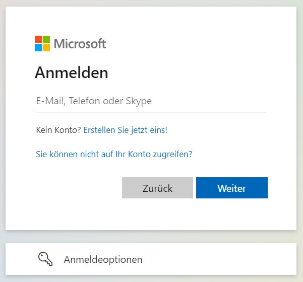 msn Login schritt 2