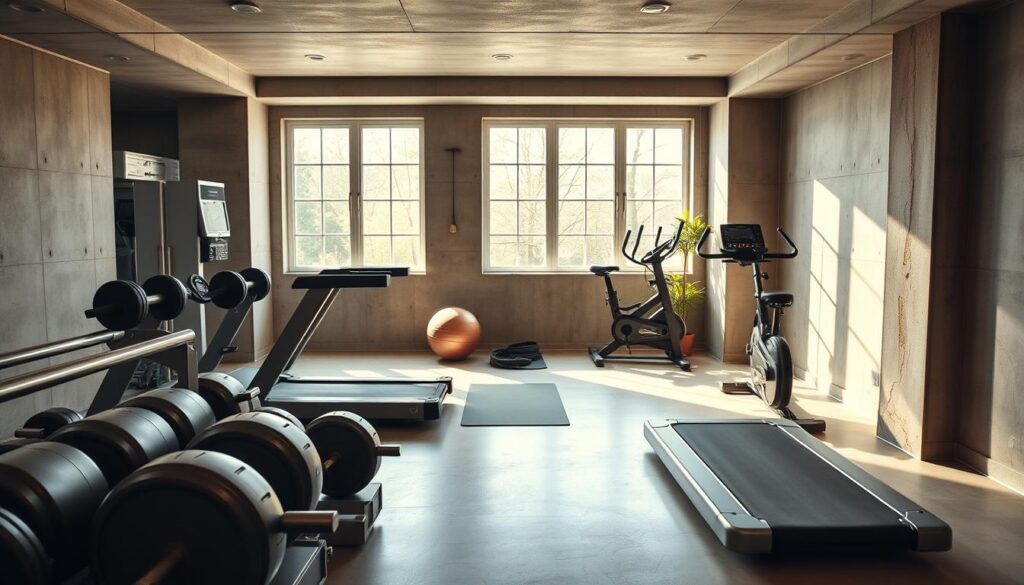 Fitnessraum im Keller